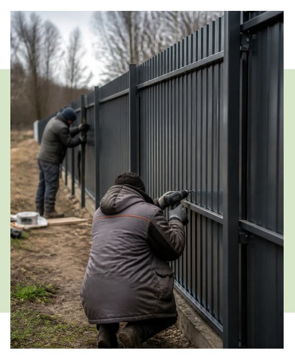 Забор из профнастила под ключ для дома и участка в Боровичах